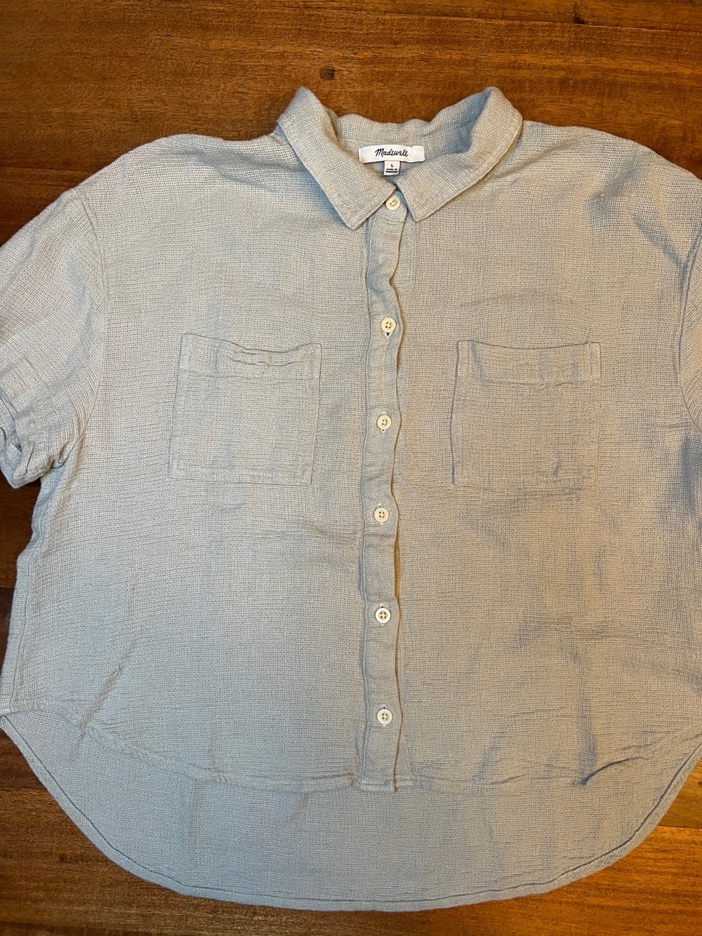 Madewell Women's Button Up Cropped Shirt Size L